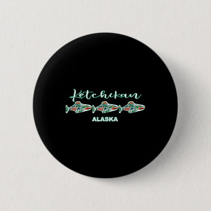 Chapa Redonda De 5 Cm Ketchikan Alaska Arte Nativo Capital de la Pesca d