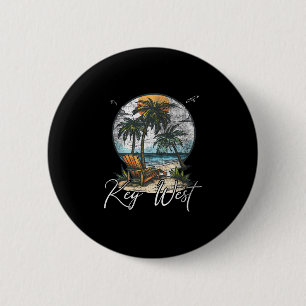 Chapa Redonda De 5 Cm Key West Florida Fl Palmeras 