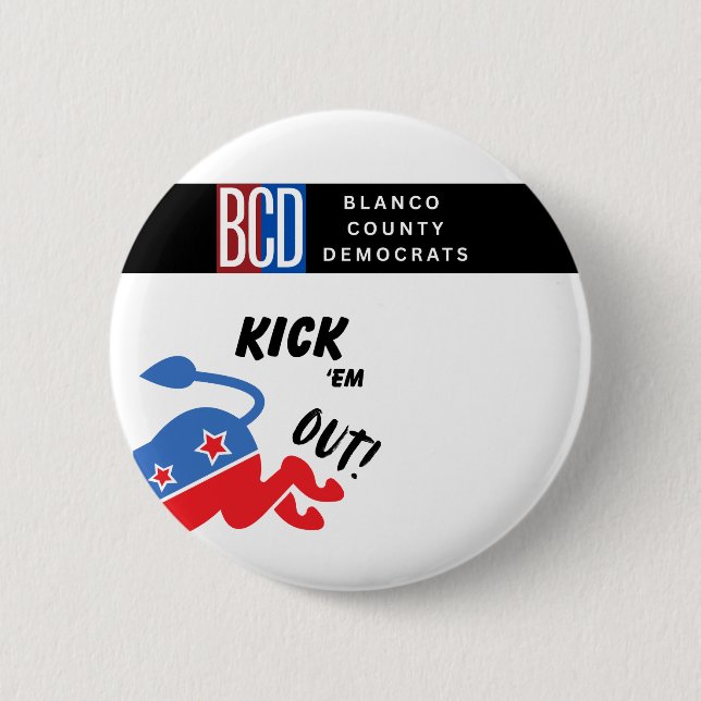 Chapa Redonda De 5 Cm Kick Em Out Button (Anverso)