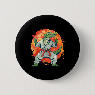 Chapa Redonda De 5 Cm Kickboxing Cocodrilo Taekwondo Karate Mma Divertid