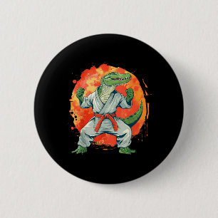 Chapa Redonda De 5 Cm Kickboxing Cocodrilo Taekwondo Karate MMA Divertid