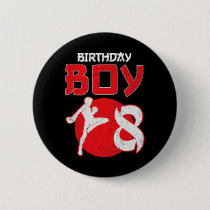 Chapa Redonda De 5 Cm Kickboxing Cumpleaños 8 Años Mma Artes Marciales B