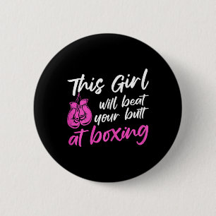 Chapa Redonda De 5 Cm Kickboxing Femenino Esta Chica Te Golpeará El Tras