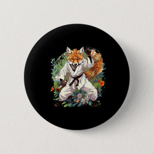 Chapa Redonda De 5 Cm Kickboxing Fox Taekwondo Karate Mma Divertido Arte