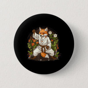 Chapa Redonda De 5 Cm Kickboxing Fox Taekwondo Karate Mma Divertido Arte