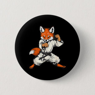 Chapa Redonda De 5 Cm Kickboxing Fox Taekwondo Karate Mma Divertido Arte