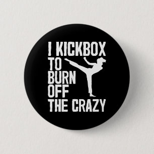 Chapa Redonda De 5 Cm Kickboxing Guay Para Hombres Mujeres Kickboxer Jab