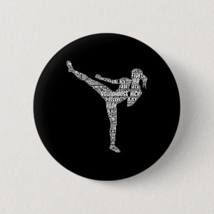 Chapa Redonda De 5 Cm Kickboxing Kickboxer Karate Chicas Mujeres Niños 1