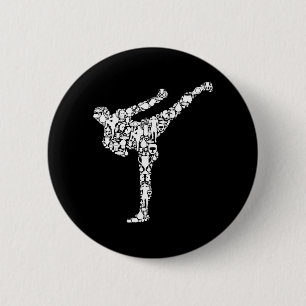 Chapa Redonda De 5 Cm Kickboxing Kickboxer Karate Chicos Niños Hombres L