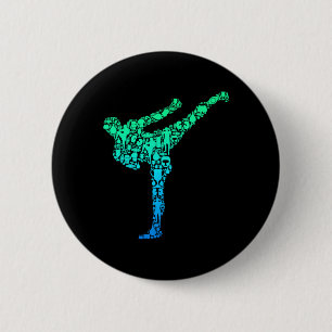 Chapa Redonda De 5 Cm Kickboxing Kickboxer Karate Niños Hombres