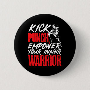 Chapa Redonda De 5 Cm Kickboxing Kickboxer Patada Puño Empodera a tu Int