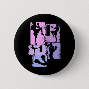 Chapa Redonda De 5 Cm Kickboxing Kickboxer Taekwondo Karate Chicas Mujer