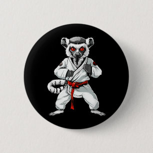 Chapa Redonda De 5 Cm Kickboxing Lémur Taekwondo Karate MMA Divertido