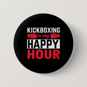 Chapa Redonda De 5 Cm Kickboxing Mi Hora Feliz Divertido Kick Boxing 
