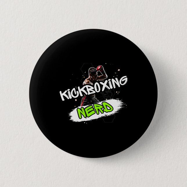 Chapa Redonda De 5 Cm Kickboxing Nerd  (Anverso)