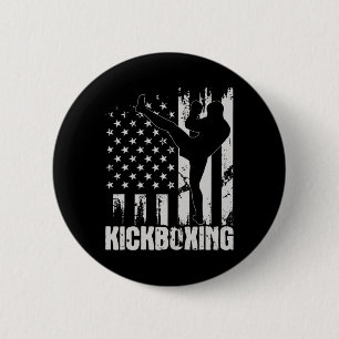 Chapa Redonda De 5 Cm Kickboxing - Usa bandera americana kickboxer Comby