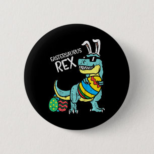 Chapa Redonda De 5 Cm Kids Eastersaurus Rex Pascua Trex Bunny Niño Bo