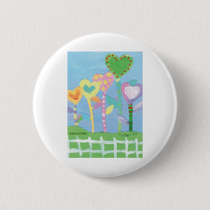 Chapa Redonda De 5 Cm KidsArt para CHOC - Corazones con valla para bolet