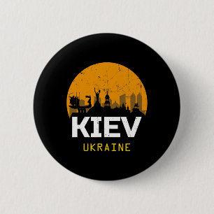 Chapa Redonda De 5 Cm Kiev Ucrania - Uni - Negro - Pequeño - Manga Corta