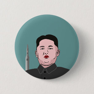 Chapa Redonda De 5 Cm Kim Jong-un y misiles nucleares