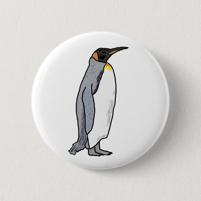 Chapa Redonda De 5 Cm King Penguin (Anverso)
