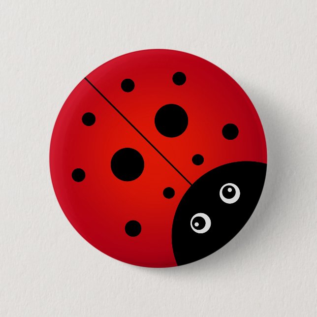 Chapa Redonda De 5 Cm KiniArt Ladybug Button (Anverso)