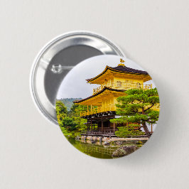 Chapa Redonda De 5 Cm Kinkaku-ji, pabellón dorado, Kioto