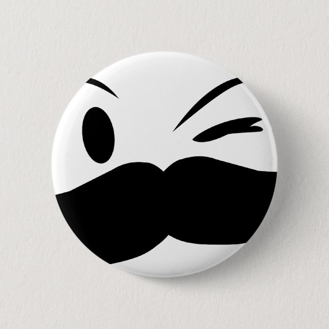 Chapa Redonda De 5 Cm Kinky Mustache (Anverso)