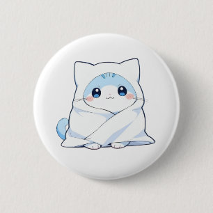 Chapa Redonda De 5 Cm Kit de manta acogedora gatito kawaii Diseño de gat