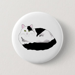 Chapa Redonda De 5 Cm Kitty blanco y negro