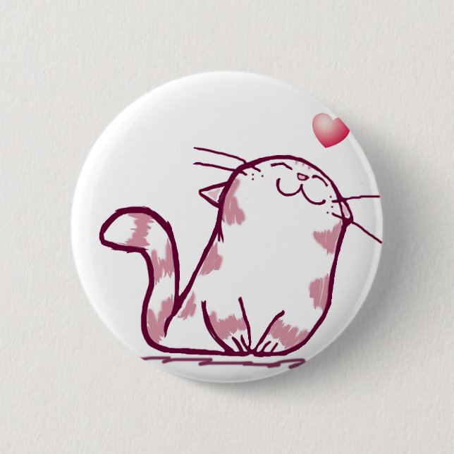 Chapa Redonda De 5 Cm Kitty Love (Anverso)