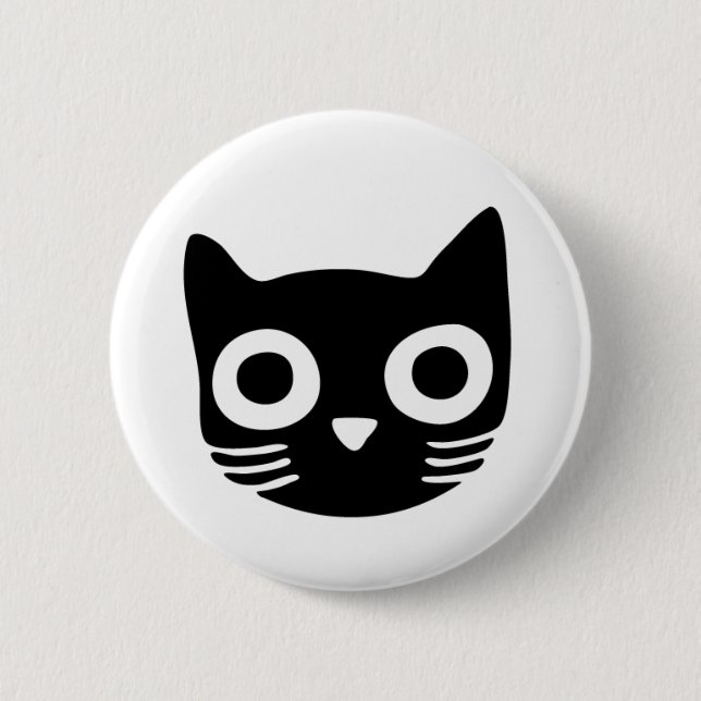 Chapa Redonda De 5 Cm Kitty negro (Anverso)
