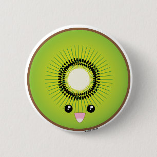 Chapa Redonda De 5 Cm Kiwi de Kawaii