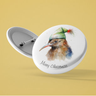 Chapa Redonda De 5 Cm Kiwi de Navidad Acogedor, personalizado