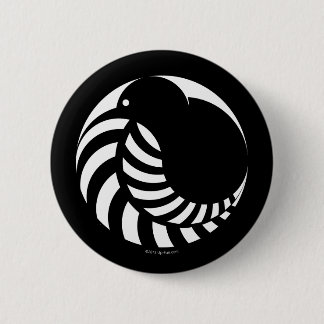 Chapa Redonda De 5 Cm Kiwi de NZ/emblema del helecho de plata