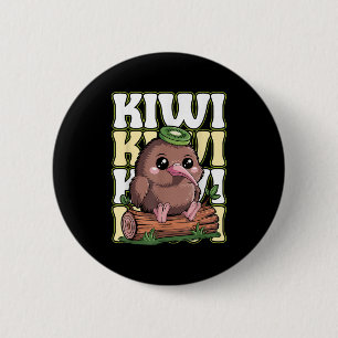 Chapa Redonda De 5 Cm Kiwi Nueva Zelanda Cita para un amante de las aves