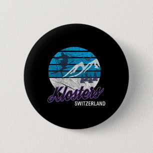 Chapa Redonda De 5 Cm Klosters Swiss Alps Suiza Skytrain Resort Snowboa