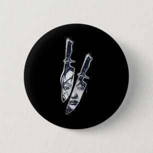 Chapa Redonda De 5 Cm Knife Chica Tattoo