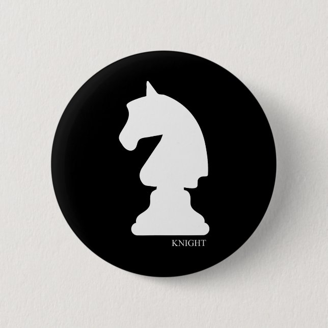 Chapa Redonda De 5 Cm Knight Chess Piece Group Costumbre Club de Ajedrez (Anverso)