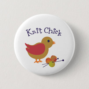 Chapa Redonda De 5 Cm Knit Chick