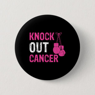 Chapa Redonda De 5 Cm Knock Out Boxing Fight Pink Ribbon Mamare Cancer A