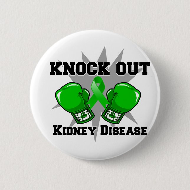 Chapa Redonda De 5 Cm Knock Out Kidney Enfermedad (Anverso)