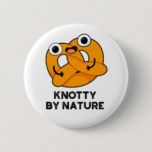 Chapa Redonda De 5 Cm Knotty Por Naturaleza Funny Pretzel Pun