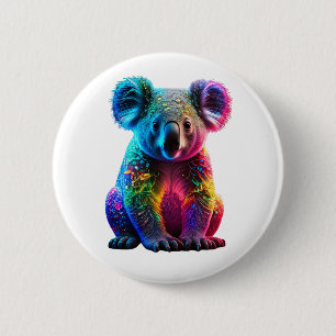Chapa Redonda De 5 Cm Koala brillante radiante