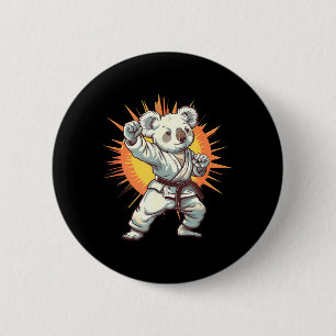 Chapa Redonda De 5 Cm Koala de Kickboxing Taekwondo Karate MMA Divertido