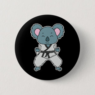 Chapa Redonda De 5 Cm Koala hace karate 
