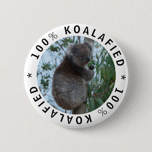 Chapa Redonda De 5 Cm Koala Koalafied Cute Funny calificado