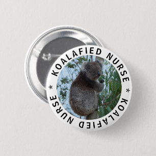 Chapa Redonda De 5 Cm Koala Koalafied Enfermera Cute Graciosa