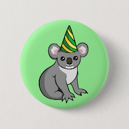Chapa Redonda De 5 Cm Koala linda del cumpleaños en insignia del dibujo