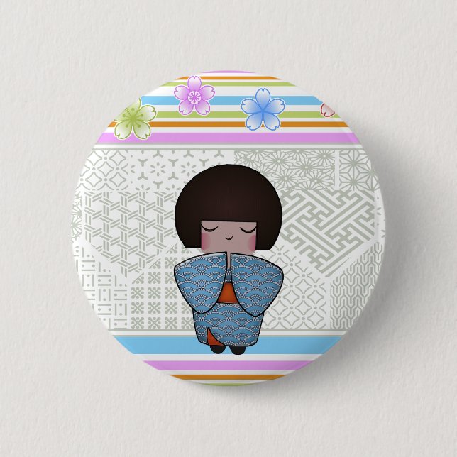Chapa Redonda De 5 Cm kokeshi seigai (Anverso)